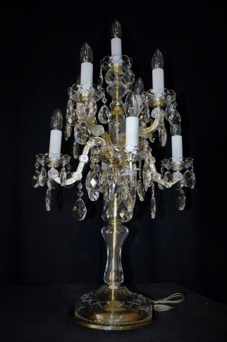 Crystal gold candelabra 9 bulbs