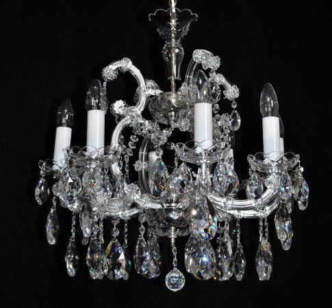 8 flames Silver Maria Theresa crystal chandelier with crystal almonds