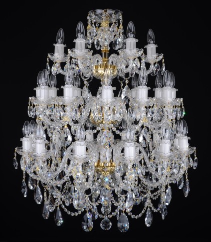 30 Arms luxury Crystal chandelier with twisted glass arms & Cut almonds