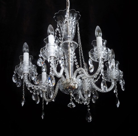 Small Bohemian crystal chandelier 6 arms