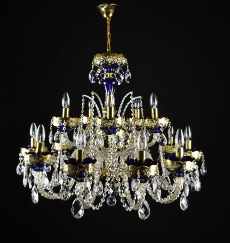 Large blue crystal bohemian chandelier