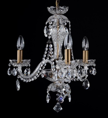 3 Arms crystal chandelier with crystal almonds