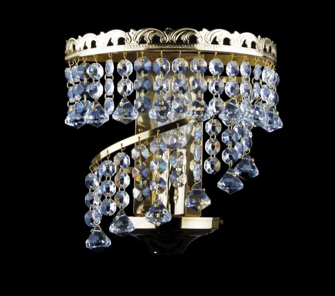 1 Bulb basket Strass crystal wall light  (surface-mount)