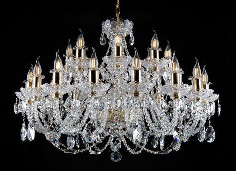 Large Czech crystal chandelier with PK500 hand cut