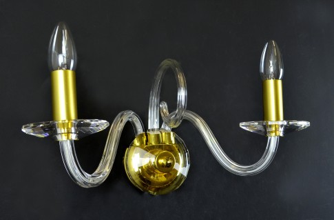 Design glass wall sconce - Matt brass