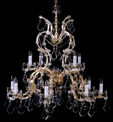 12 flames Maria Theresa crystal chandelier with Pendeloques
