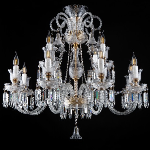 Luxurious Baccarat lamp on the living room ceiling