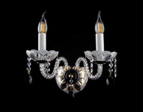 2-arm wall sconce with blach almonds