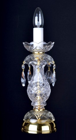 1 bulb crystal design table lamp with cut almonds