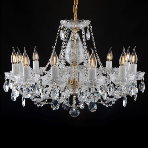 larger Czech crystal chandelier with PK 500 Bohemia crystal cut