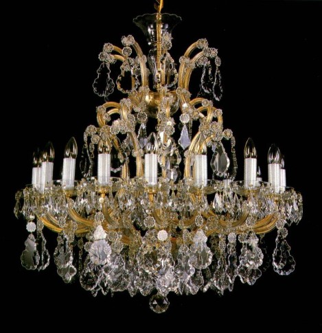 Large Theresian crystal chandelier with 18 lights - luxury interiors