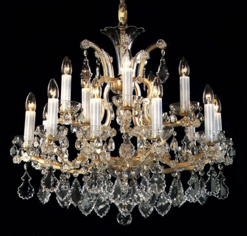 Theresian crystal chandelier with 15 lights for sale