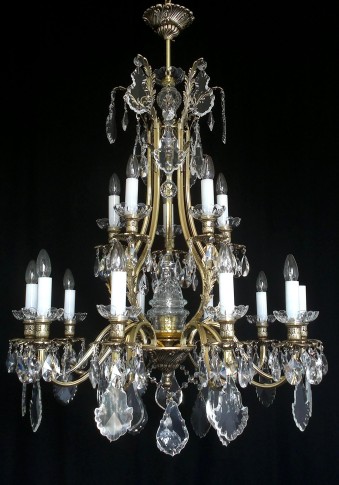 15 Arms Cast brass chandelier Kamenicky Senov