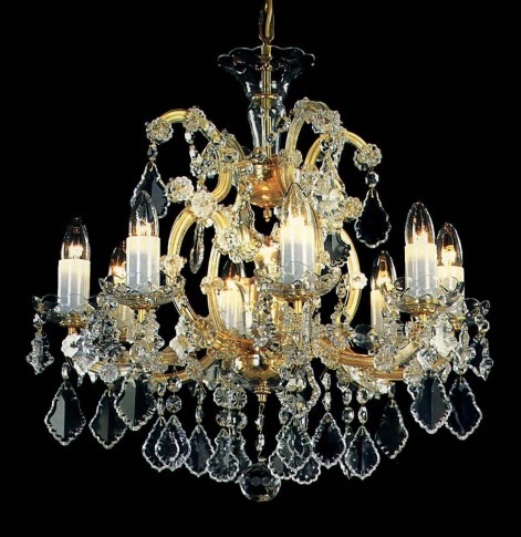 Medium-sized Theresian chandelier with 8 candle bulbs