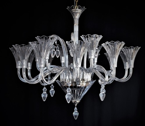 The design crystal chandelier with cut vases 18 bulbs BOHEMIAN Baccarat