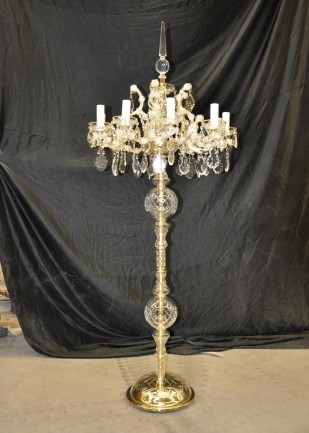 The High Maria Theresa Floor Lamp With, Bohemian Crystal Bronze Floor Lamp