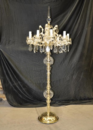 The high Maria Theresa Floor lamp with 10 arms & the crystal spike