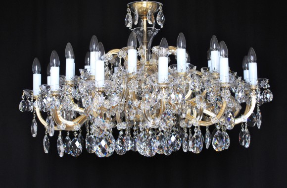 The custom-made 24 flames Maria Theresa chandelier - for the low ceiling