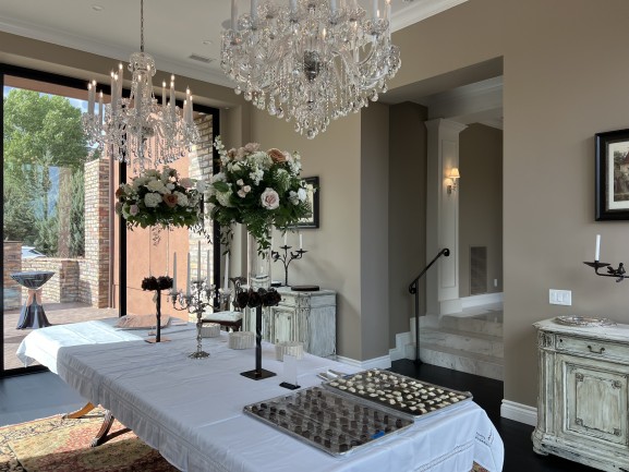 Ideal crystal chandeliers for a wedding salon