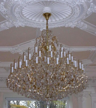 The 48 flames Maria Theresa chandelier - Gold brass (Extended)