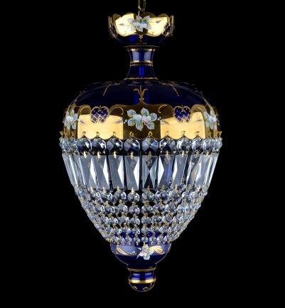 The blue basket crystal chandelier - High enamel