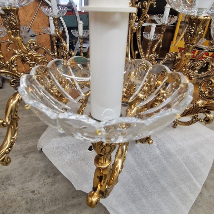 Large cut chandelier light bowl (bobeche)