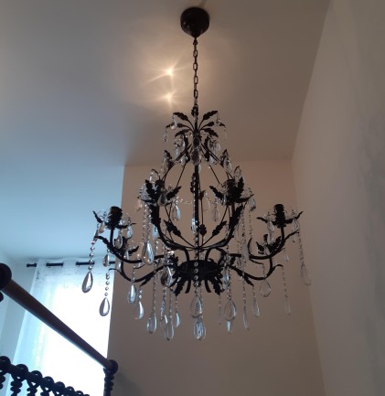 Brown crystal chandelier