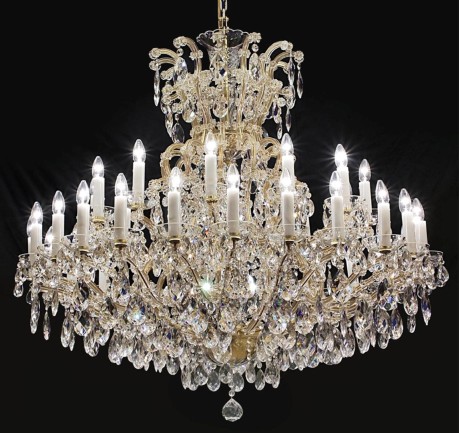 The 36 flames Maria Theresa crystal chandelier with crystal almonds