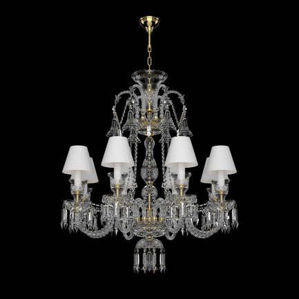 Bohemia Baccarat crystal chandelier with 8 bulbs and shades