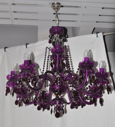 Dark purple crystal chandelier