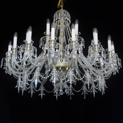 Baccarat ceiling light 8+16 arms, Prisms & bells