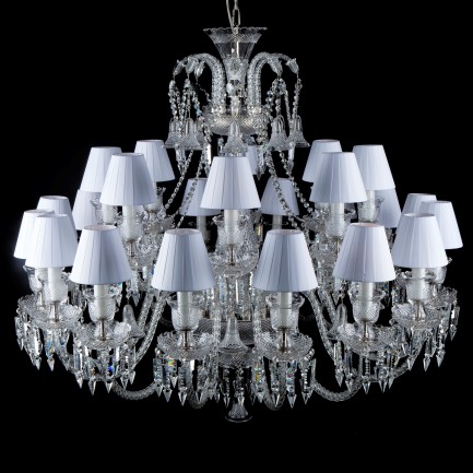 24-arm BACCARAT crystal chandelier with shades