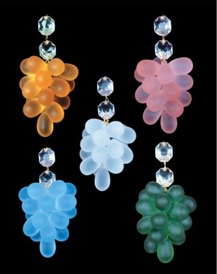 Sandblasted glass grapes