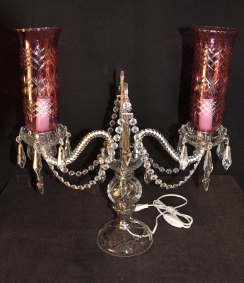 Lighting vases - pink cased glass
