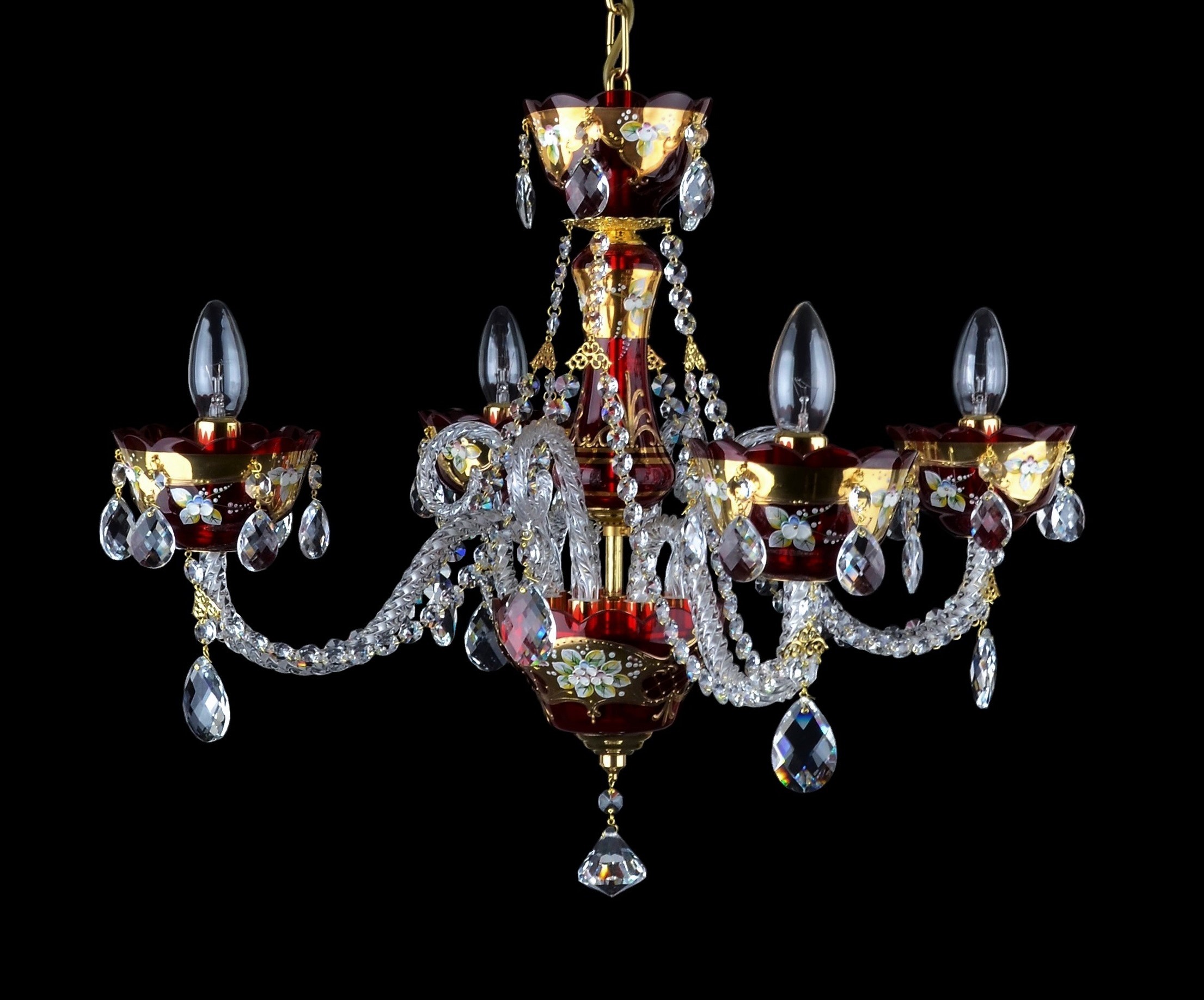 4-arm bohemian crystal chandelier decorated with high enamel 