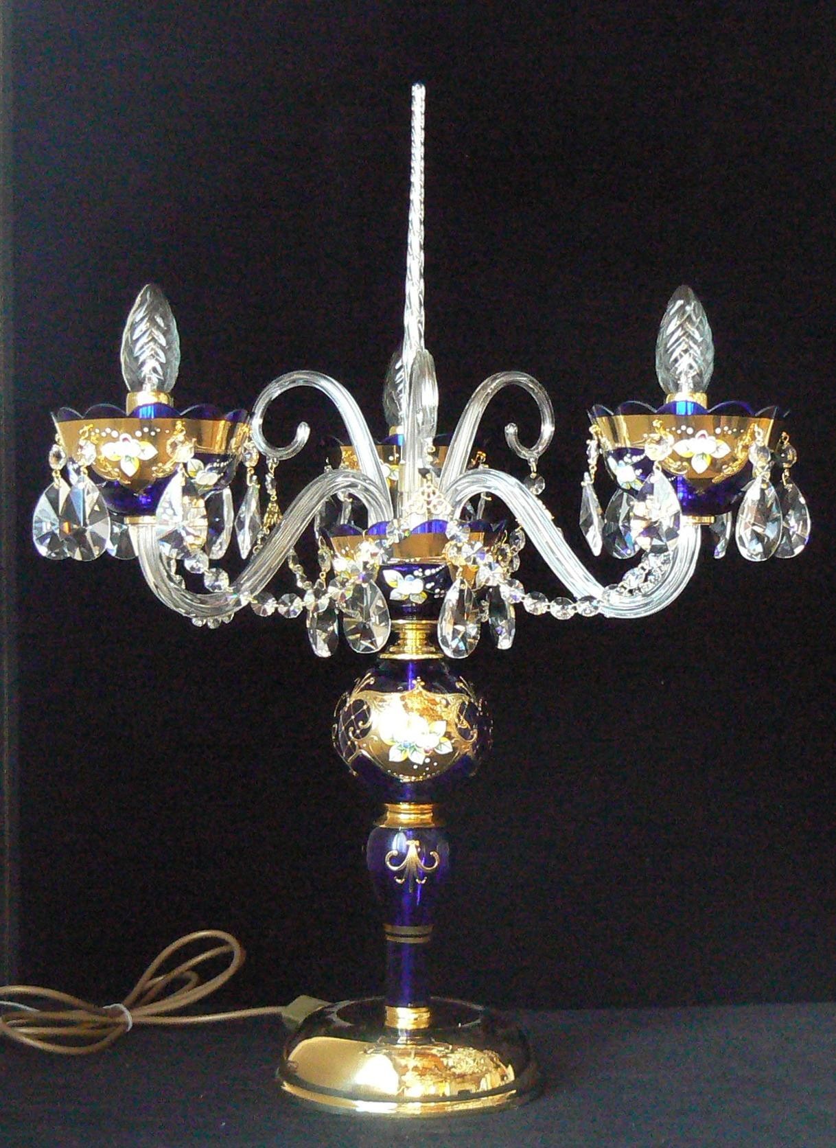 blue crystal table lamps