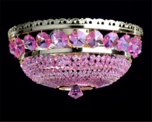 Purple Basket chandelier with nickel stained trimmings