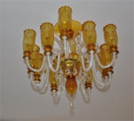 Orange Murano chandelier - hand blown glass