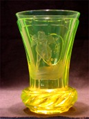 Shooting Love Amor - Engraved Uranium glass