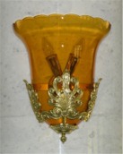 Orange hand blown wall light