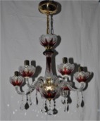 Ruby crystal chandelier - "frost" hand cut